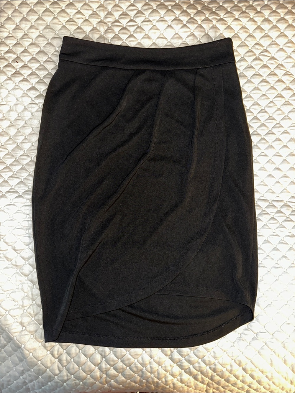 The Limited Black Tulip-Front Pencil Skirt